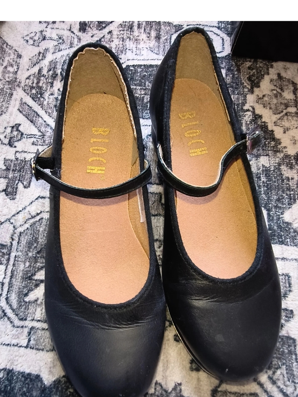 Bloch Tap Shoes  Girls Size 5.5 Black Maryjanes Tap Dance